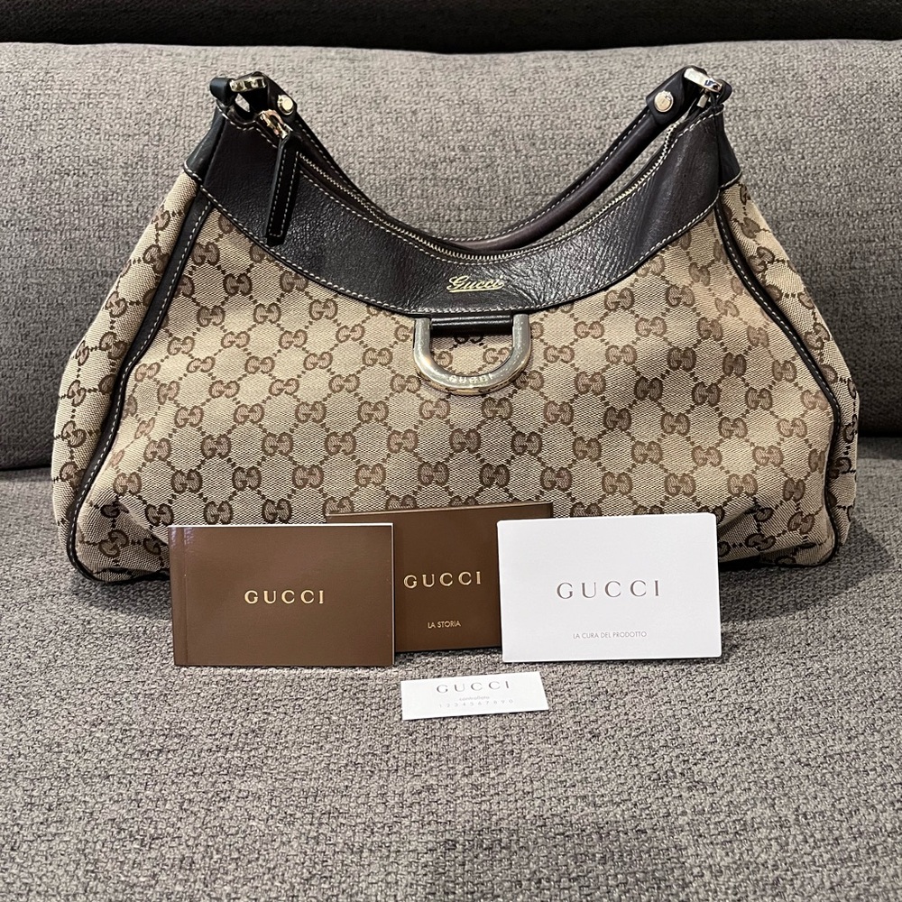 Authentic Gucci Abbey GG Monogram Shoulder Bag